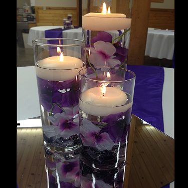 Purple Flower Fillers - Centerpieces & Columns - Cylinder Vase decoration